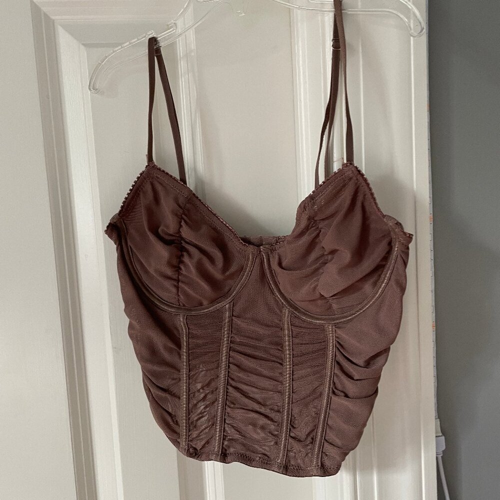 forever 21 brown corset top